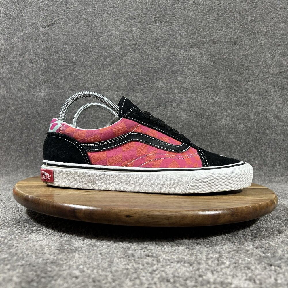 Vans Old Skool Twist Warp Checker Women’s Sz 8.5 Black Cabaret Skate Shoes Used